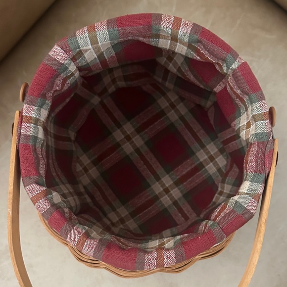 Longaberger 2001 Pumpkin Patch Basket with Lid & Bread Basket Orchard Park Plaid - Picture 5 of 16